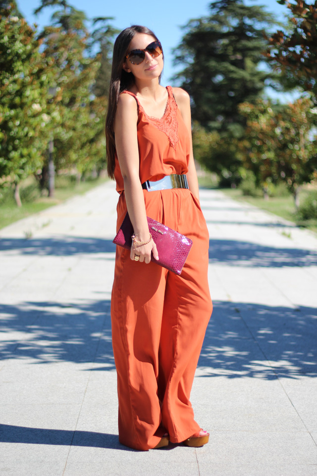 ALL THAT SHE WANTS blog de moda Orange Jumpsuit