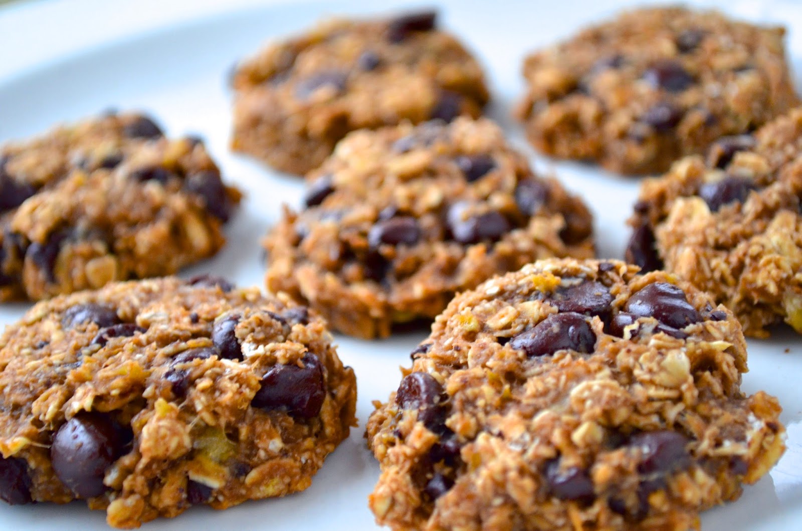 In a Nutshell... (Guilt Free!) Banana Chocolate Chip Oatmeal Cookies