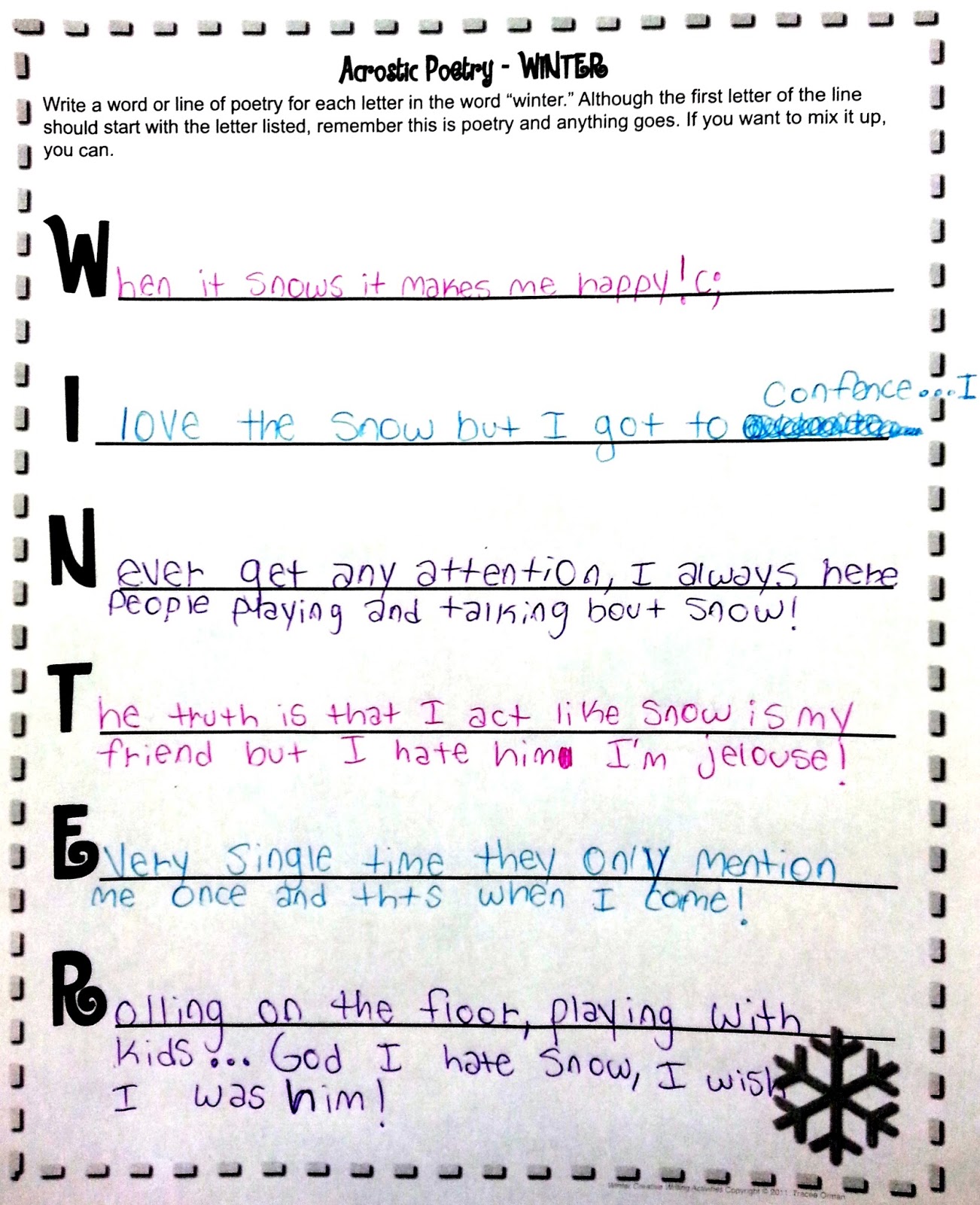 Acrostic poem words image