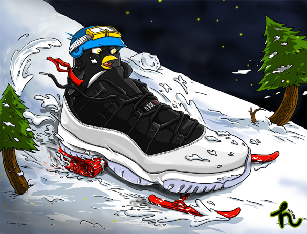 TODAYSHYPE Air Jordan XI Low Snowmobile Illustration by