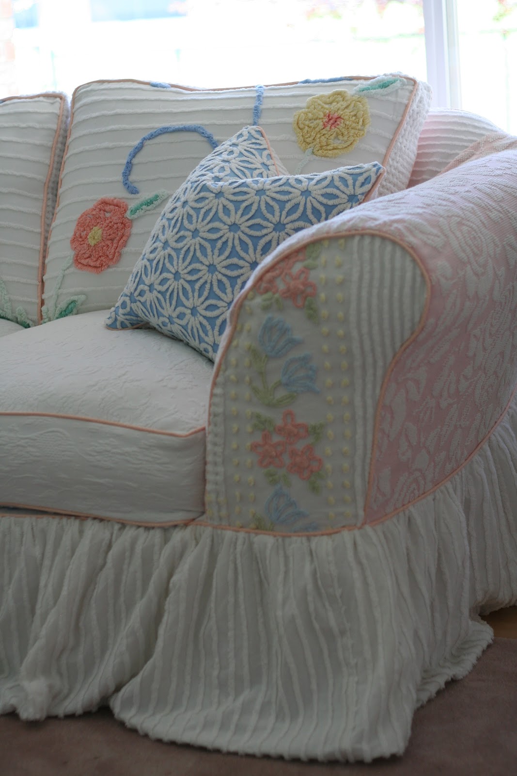 Custom Slipcovers by Shelley Vintage Chenille Bedspread Slipcovers