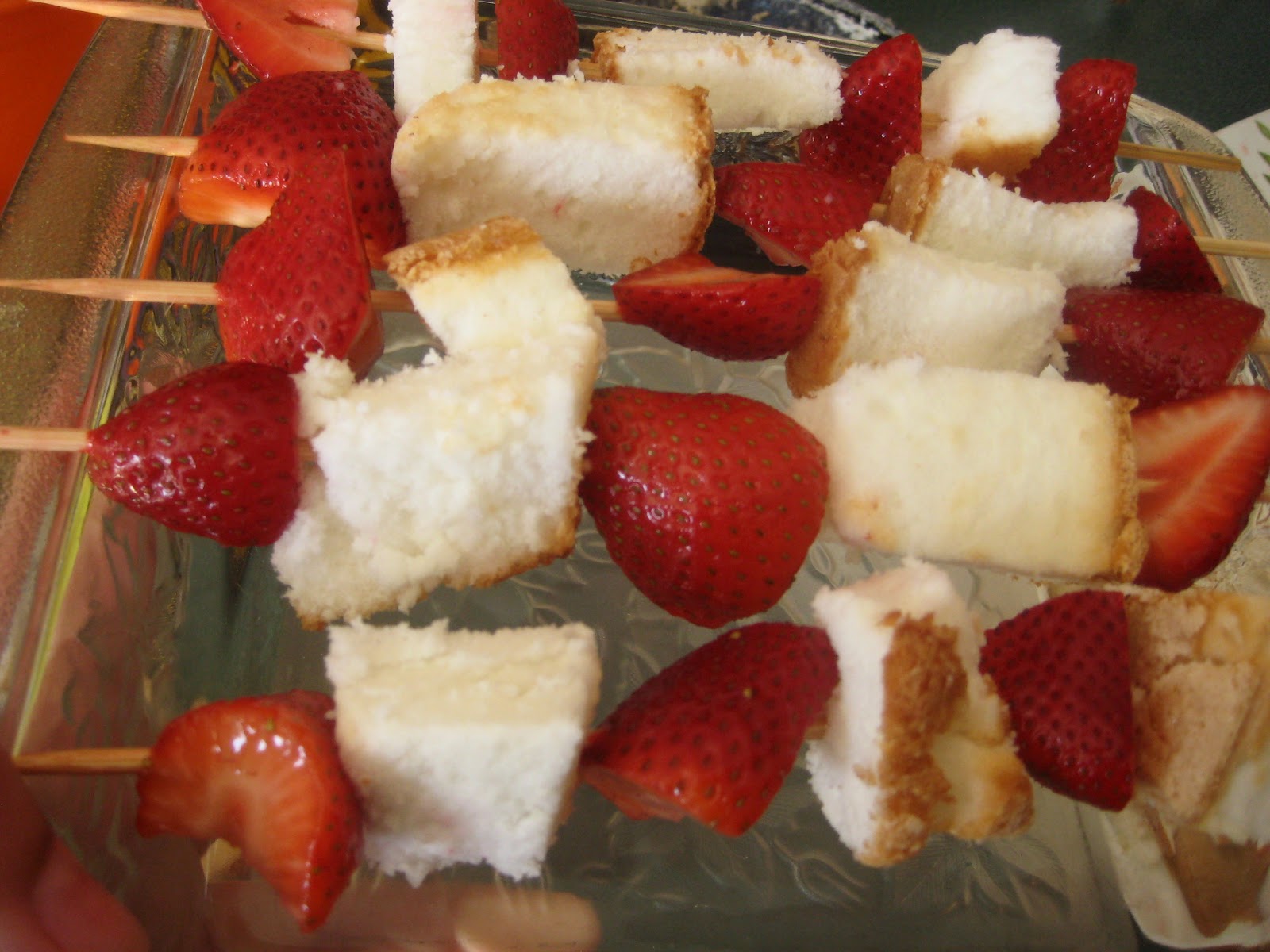 2 Broke Bakers Strawberry Banana Angel Food Cake Kabobs