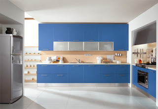 simple blue kitchen cabinets design