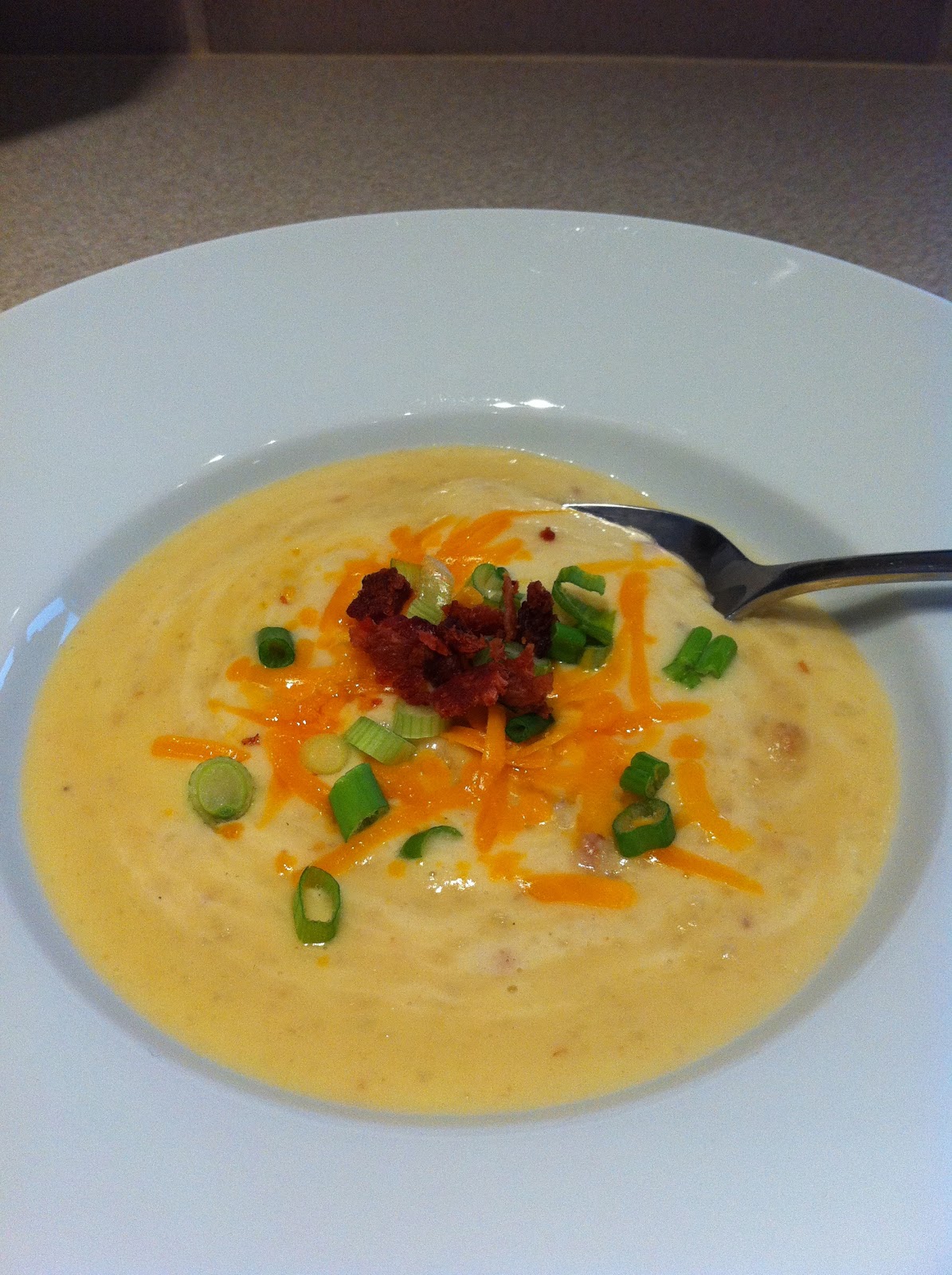Cooking Illustrated Loaded Baked Potato Soup made in a Vitamix Blender