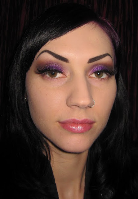 smokey purple makeup. Smokey Purple Glitter Makeup