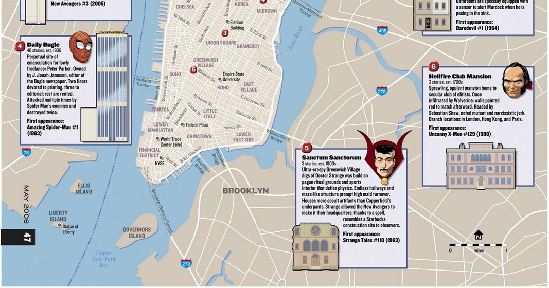 Le guide des héros Marvel à Manhattan Bulles et Onomatopées