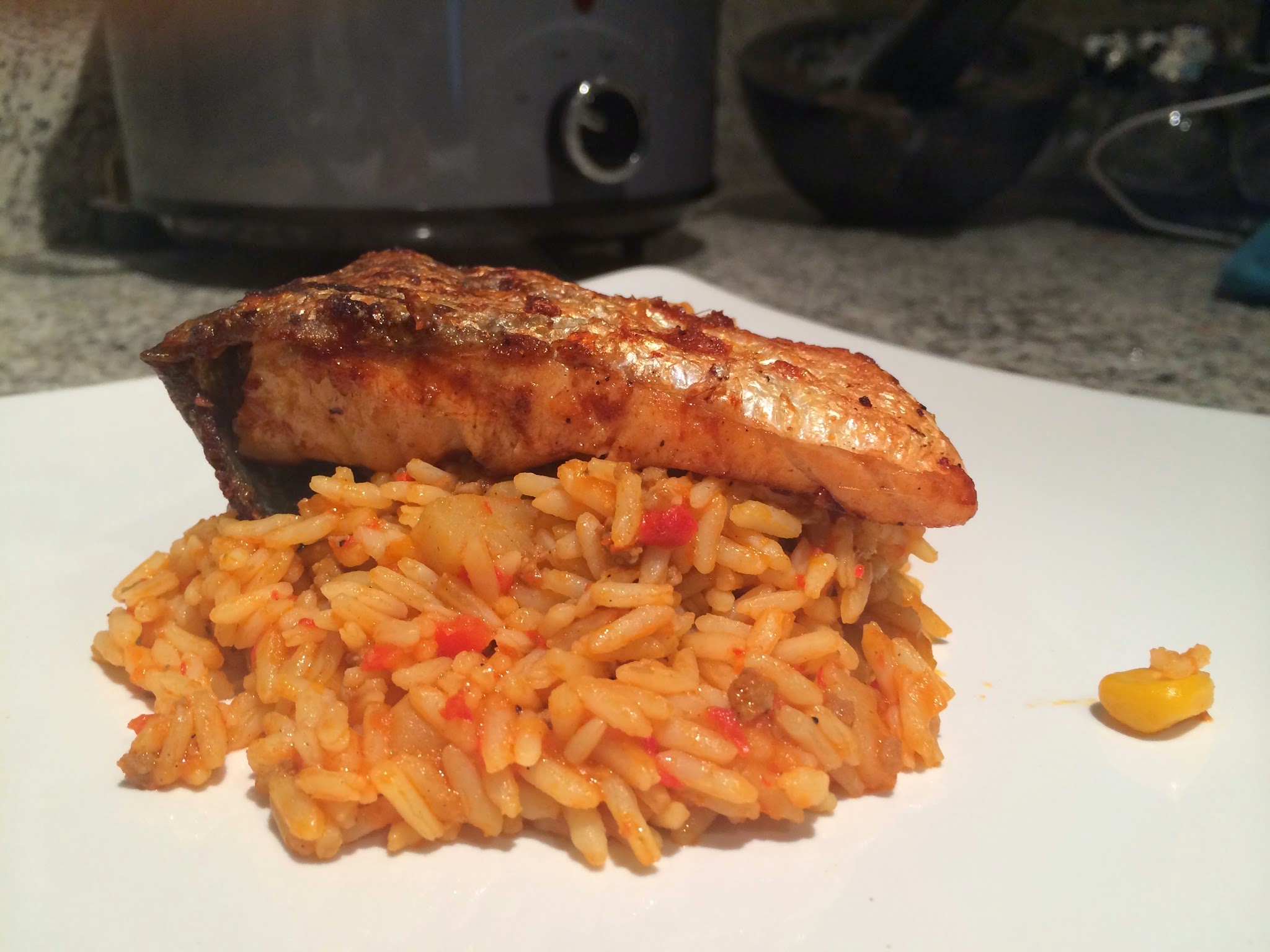 Jollof Rice with Grilled Salmon Chef FatimaYasmin