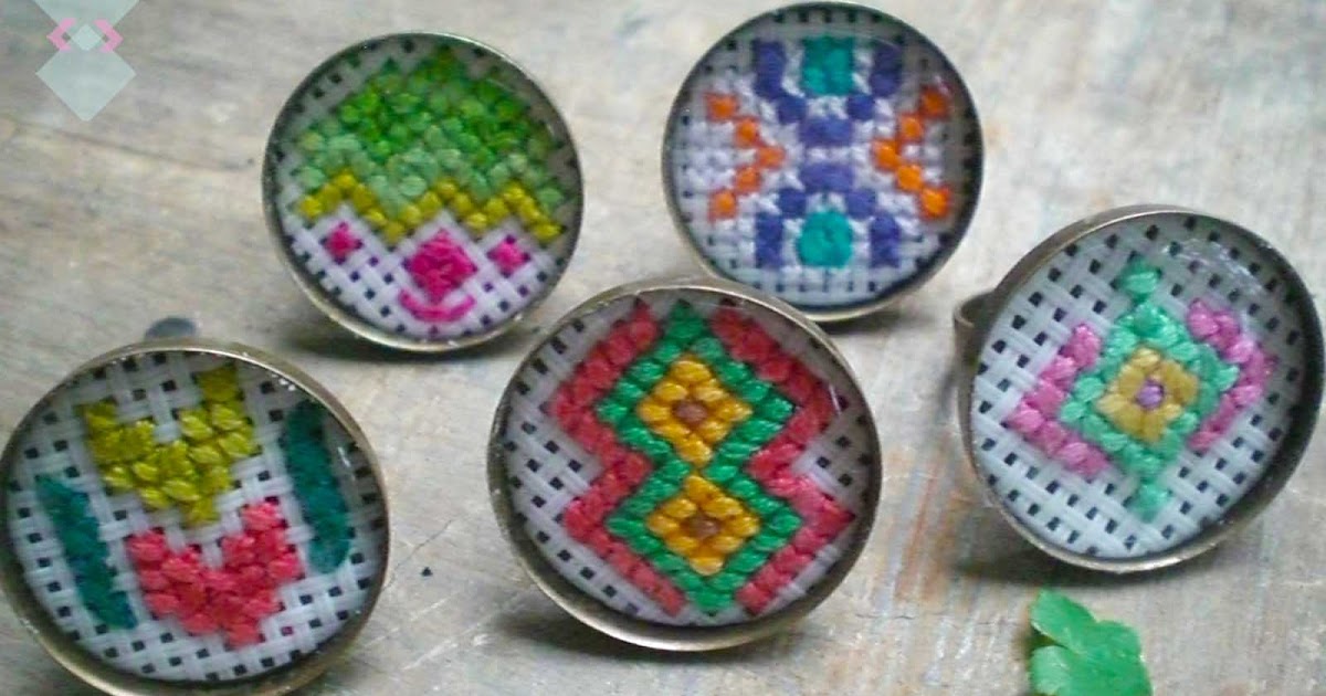 Printiland Pattern cross stitch ring
