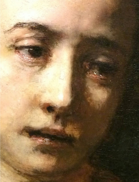 Le suicide de Lucrèce de Rembrandt, détail