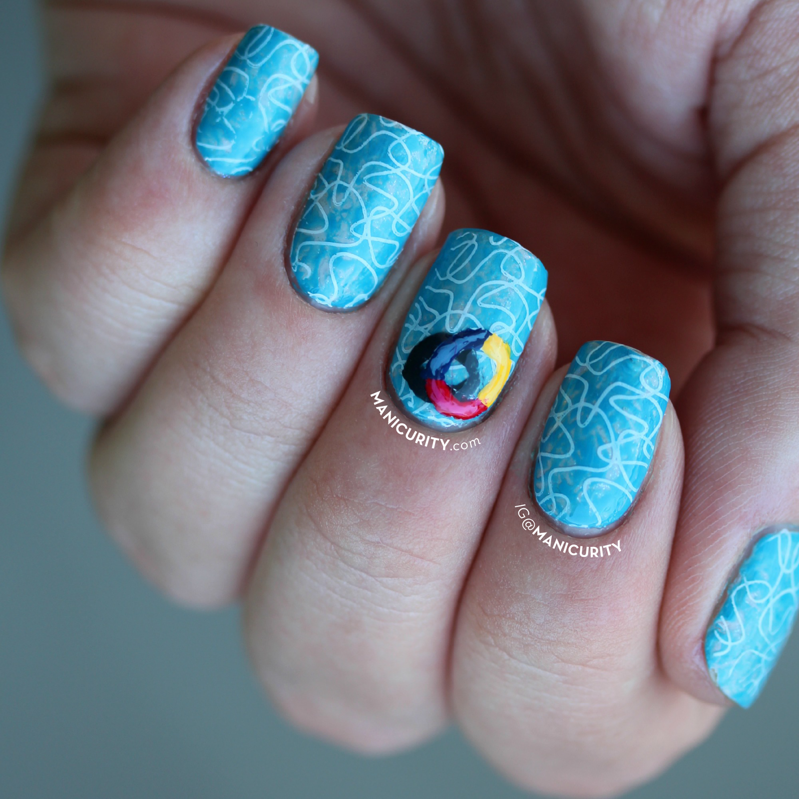 The Digital Dozen does SUMMER Swimming Pool Nail Art Manicurity