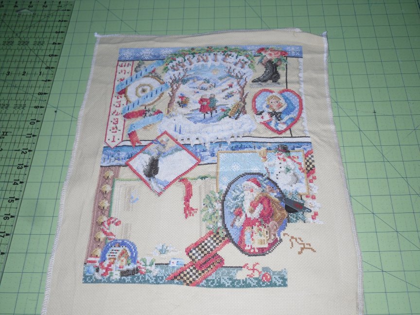 Country Tapestry Janlynn Cross Stitch Kit Winter Sampler Progress