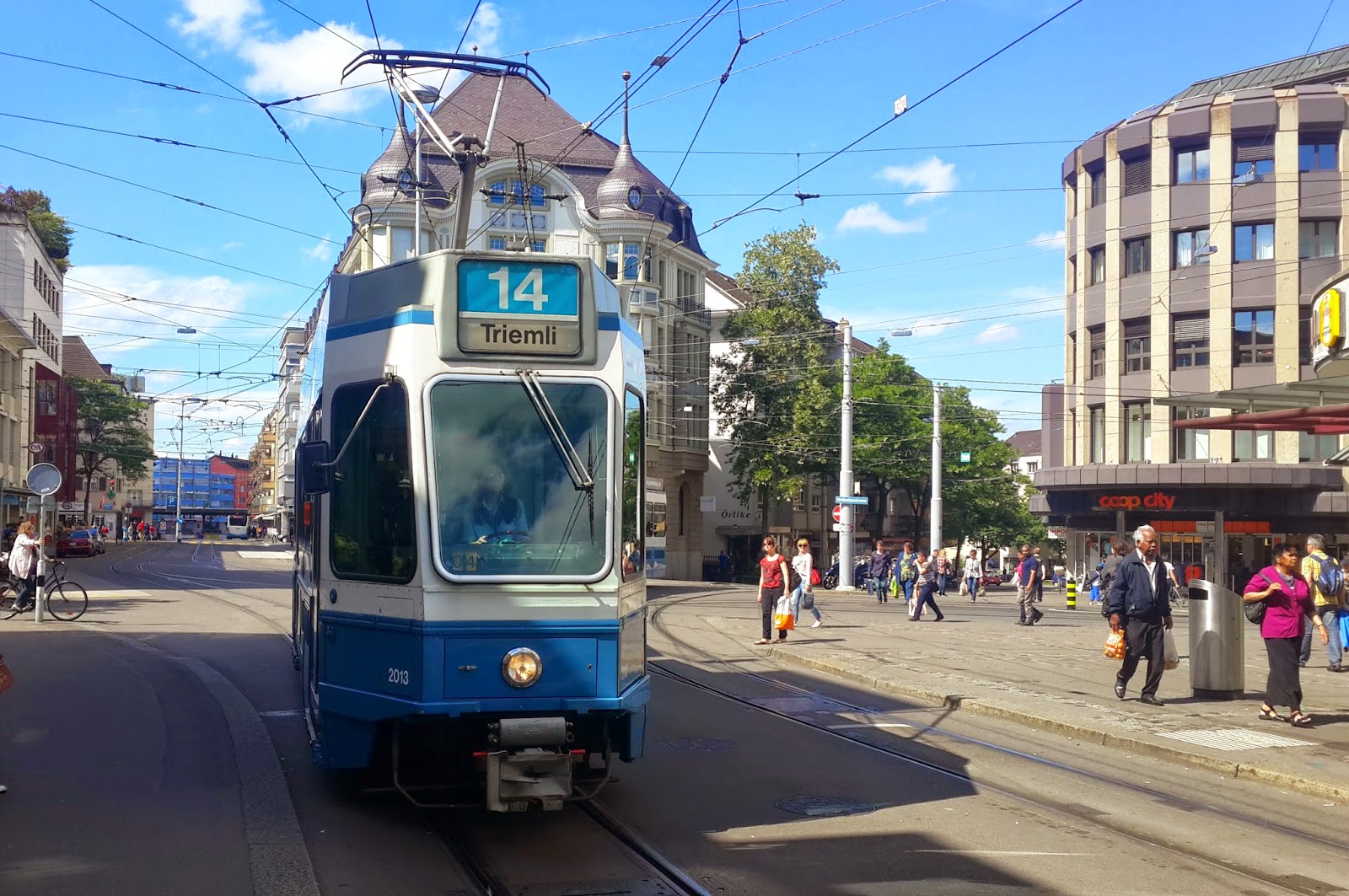 Swiss public transport system tram system