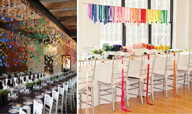 Rainbow wedding decor