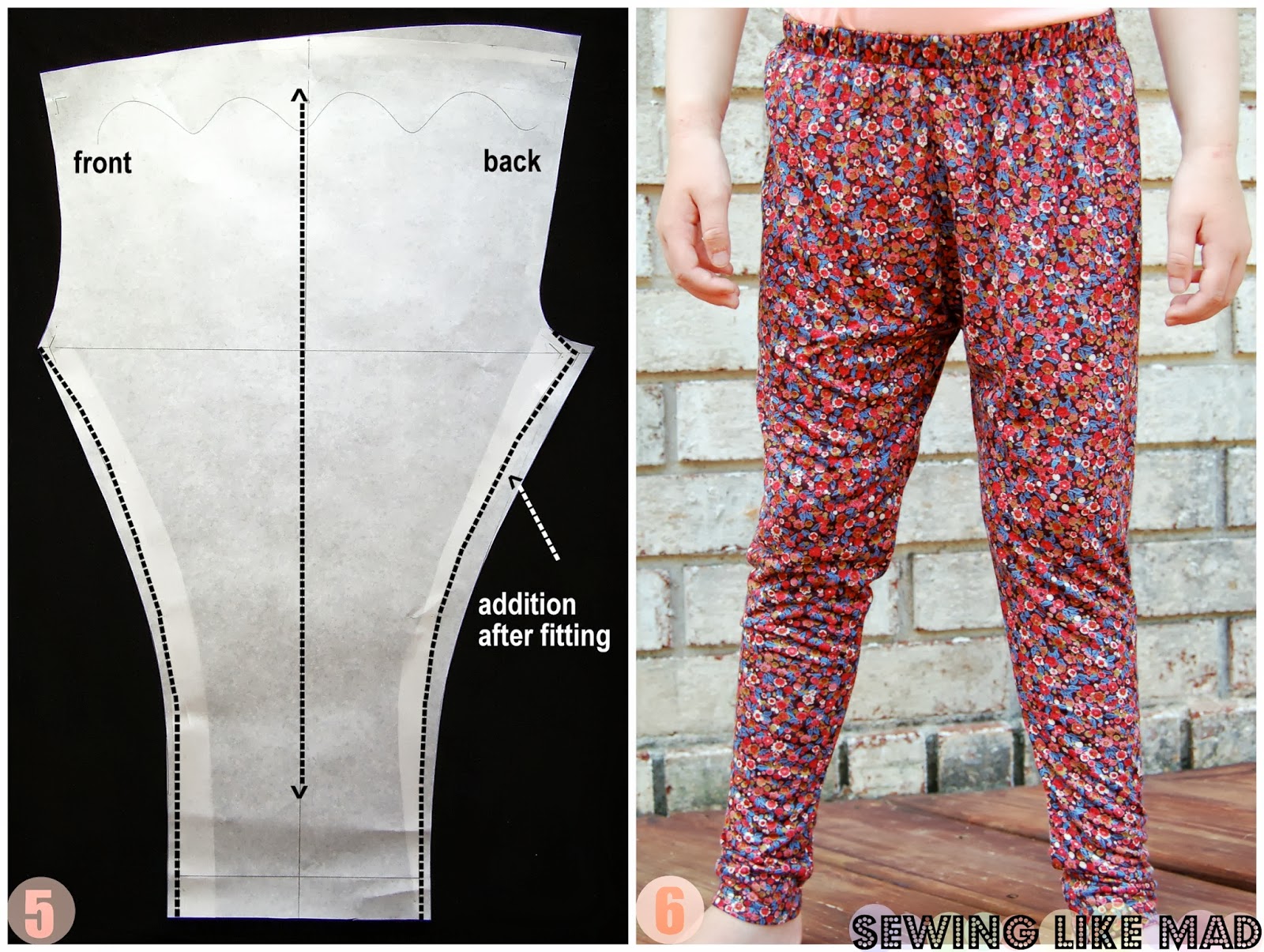 Sewing Like Mad From leggings to slouchy pants. Easy pattern