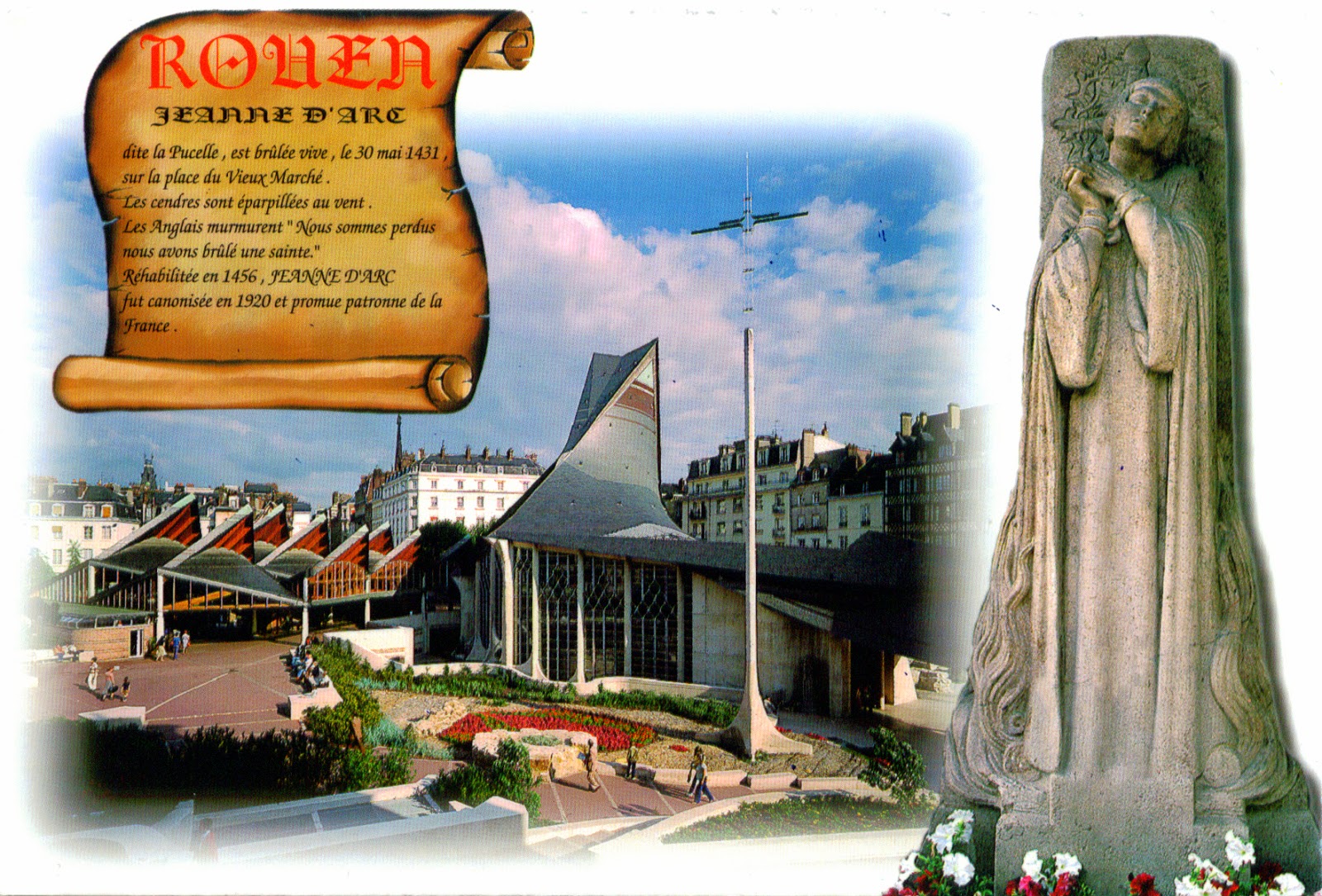 World Come To My Home 1200 France Normandy The Church And The Statue Of Saint Joan Of Arc In Rouen