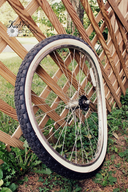 old bike wheel