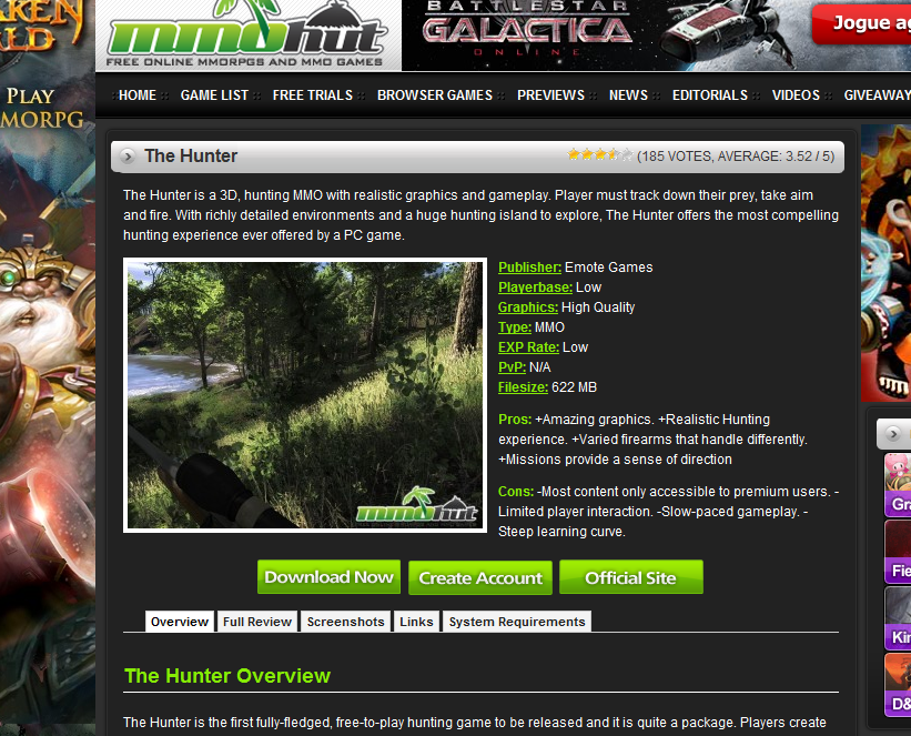 The Hunting Game Website