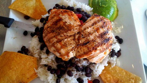 Chicken Breast with Cumin Rice and Black Beans