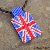 схема британский флаг из бисера - мозаика кирпичное плетение