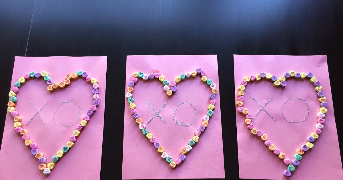 Party of 5 Candy Heart Art Project