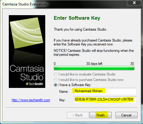 Camtasia Software Key And Name
