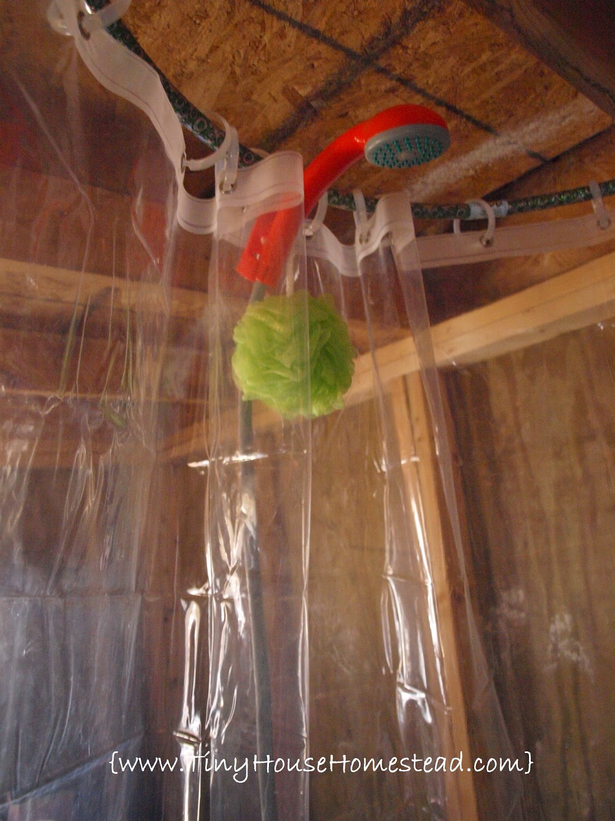 Tiny House Homestead Hula Hoop Shower for a Tiny House or Dry Cabin