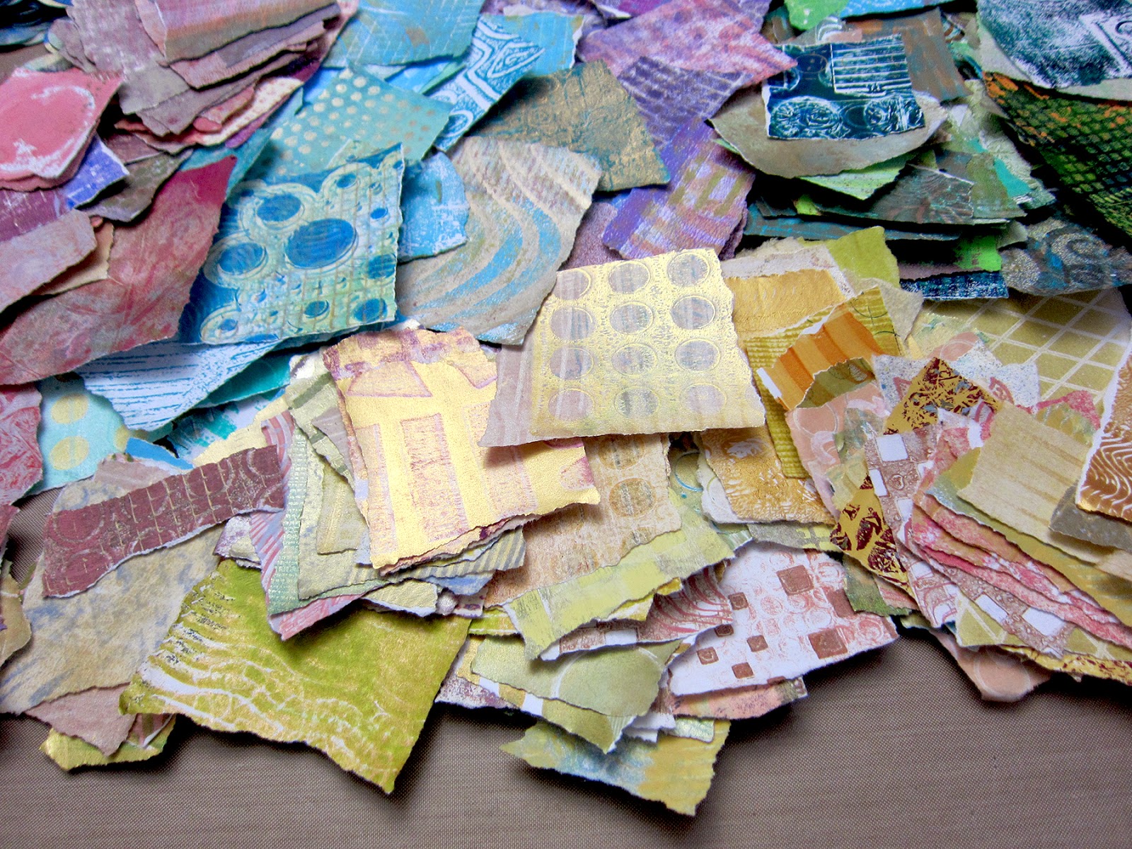 Printing with Gelli Arts® Paper Mache Bowls with Gelli™ Prints!