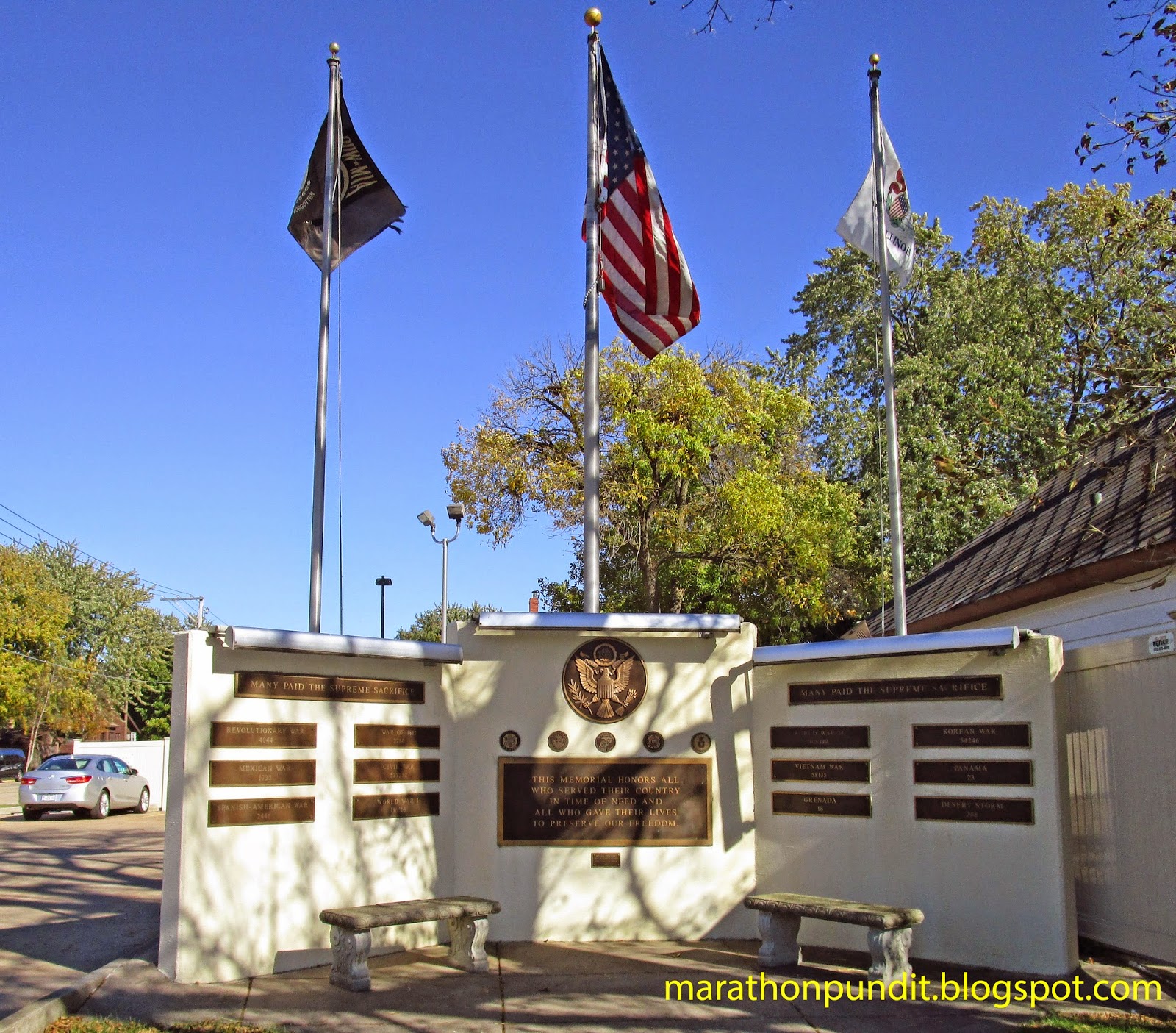 Marathon Pundit War memorial in Seneca, Illinois