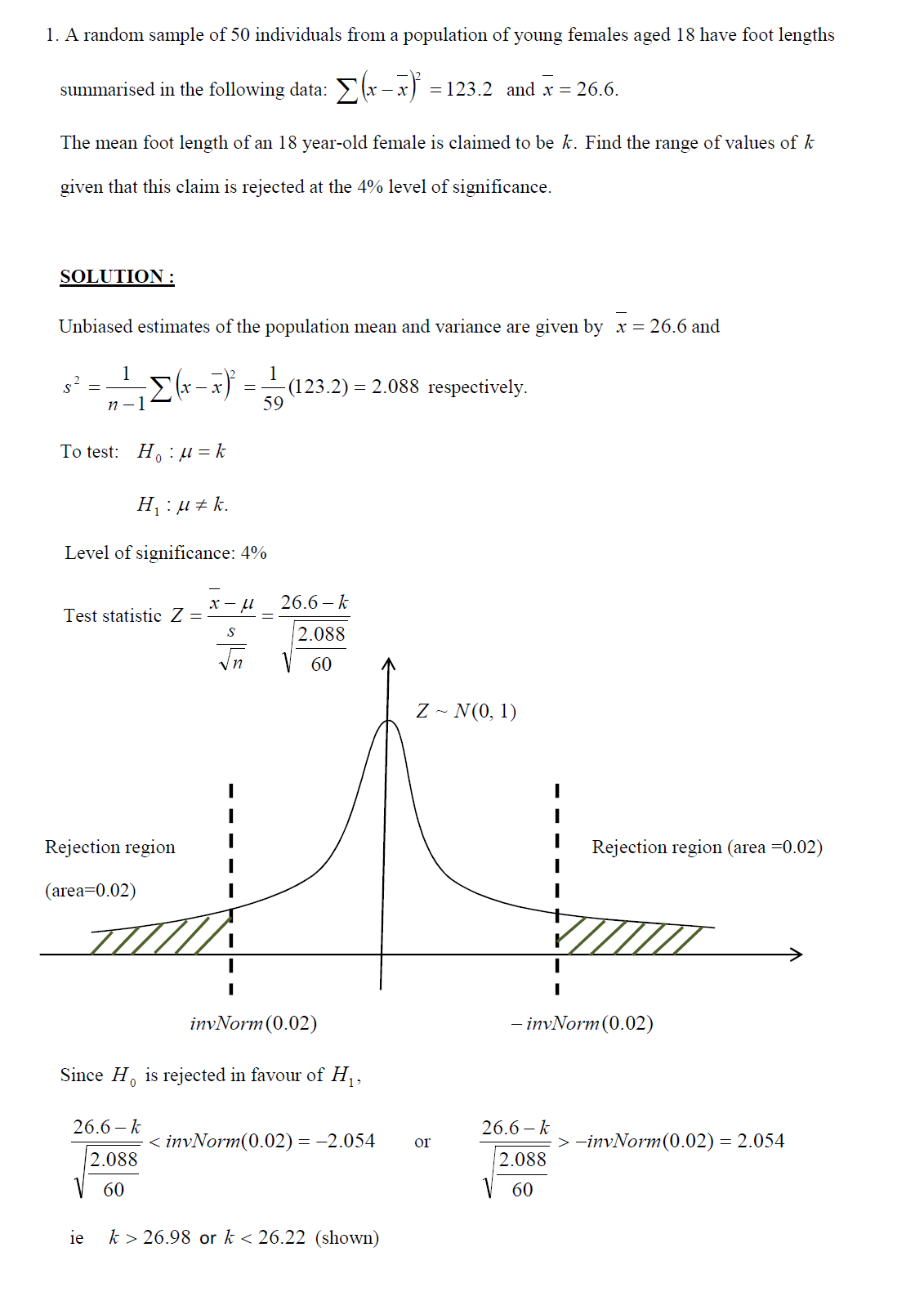 White Group A level JC H2 Maths tuition Hypothesis Testing