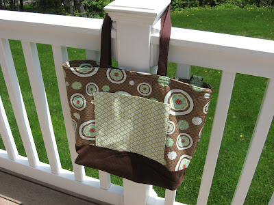 Quilted Tote Bag with Zippered Extension