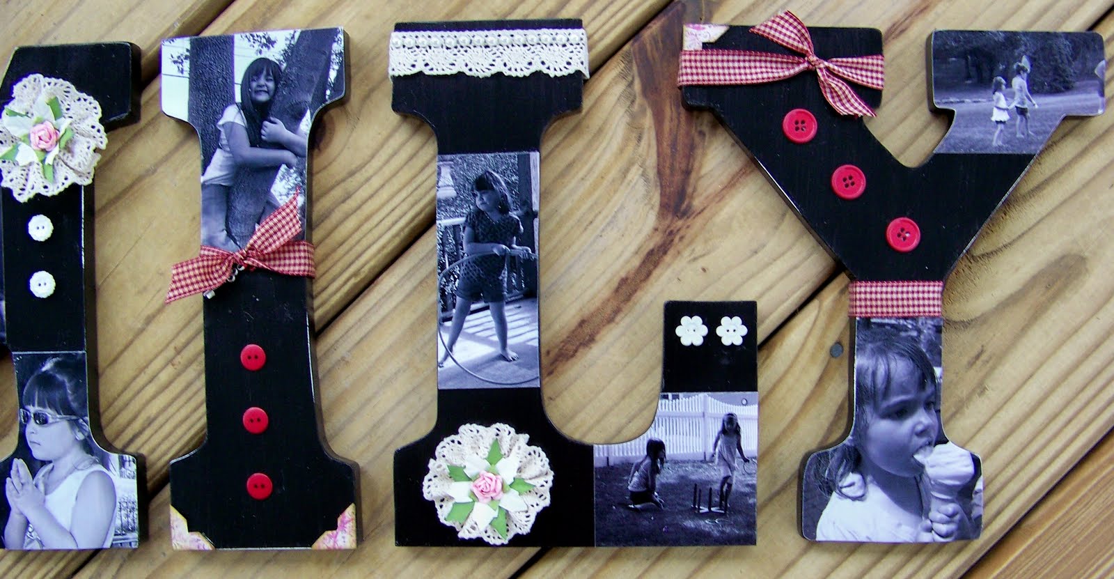 StuckOnUSketches Decoupaged wooden letters tutorial 6/17