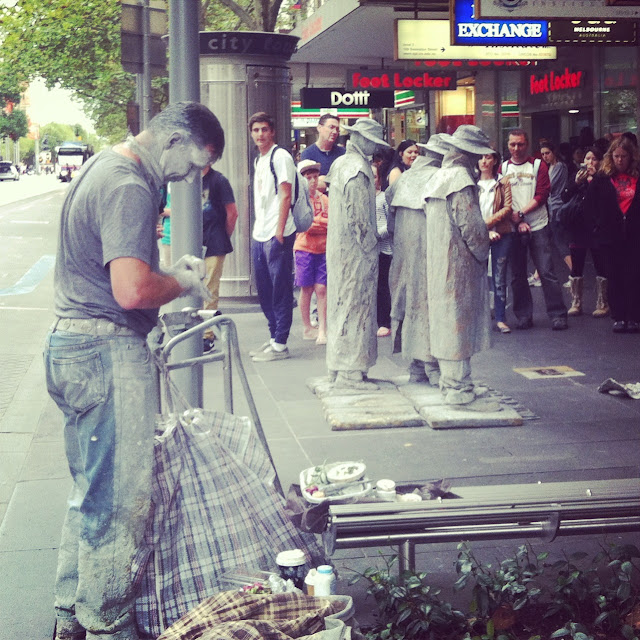 Performance art in Melbourne City on easter weekend