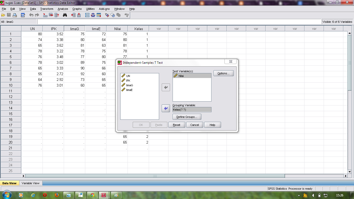 How to define groups in spss