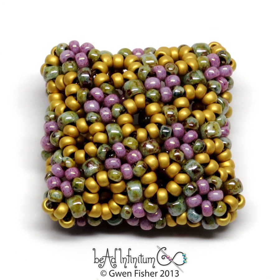 gwenbeads Pillow Beaded Bead with Picnic Weave