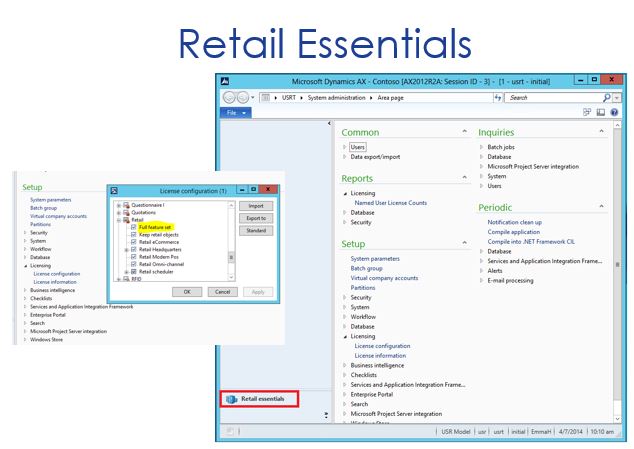 Compare Microsoft Dynamics AX for Retail, Commerce Essentials, and Retail Realm Essentials: Features and Licensing