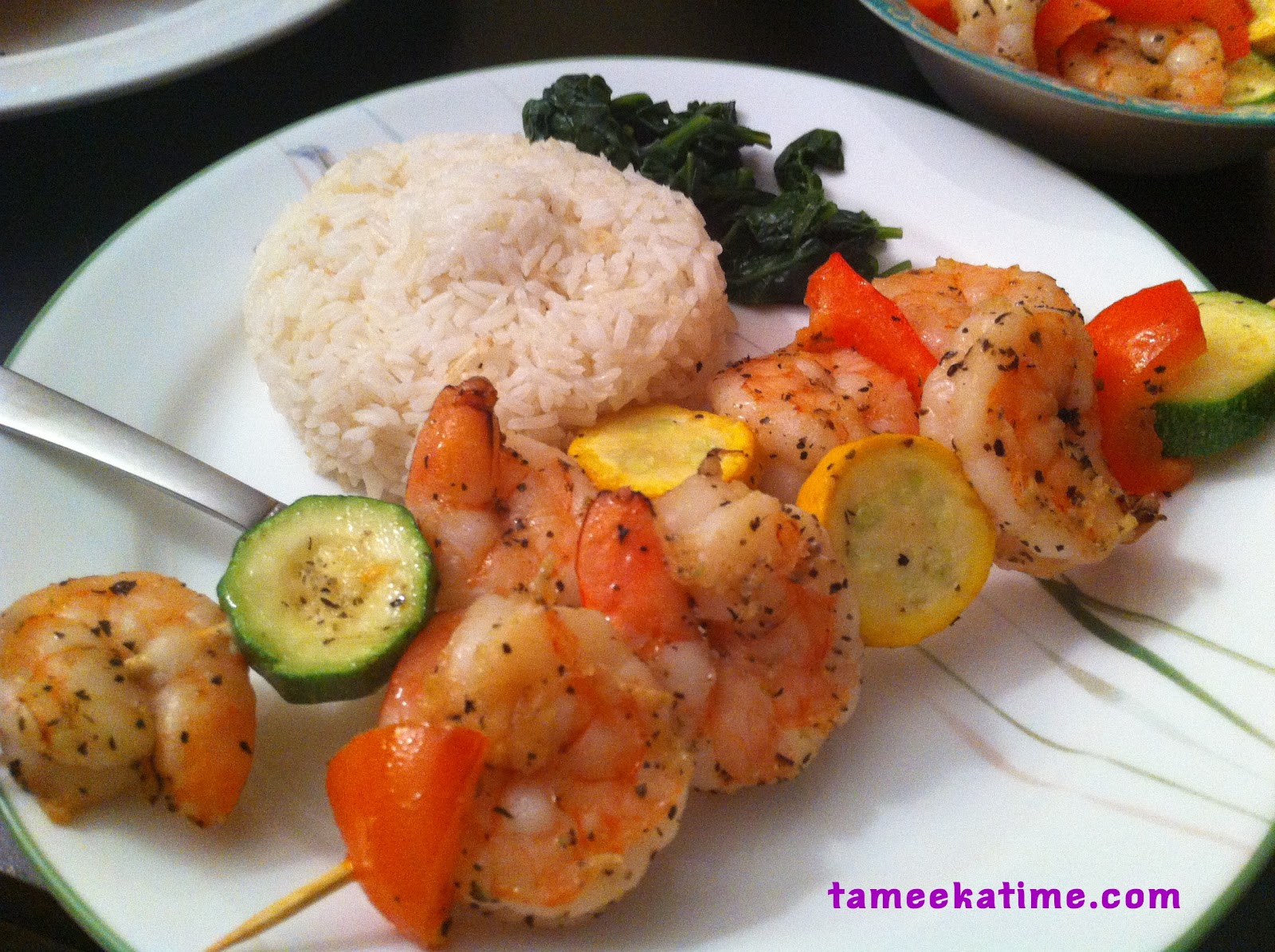 Tameeka Time Living Healthier Oven Baked Shrimp & Zucchini Skewer Recipe