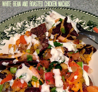 White Bean and Roasted Chicken Nachos - perfect for leftovers!