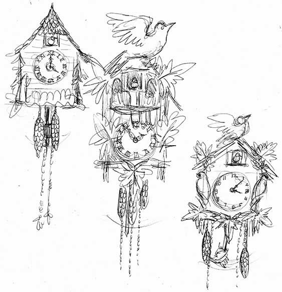 The Hare Illustratère MATS February Kookoo for cuckoo clocks