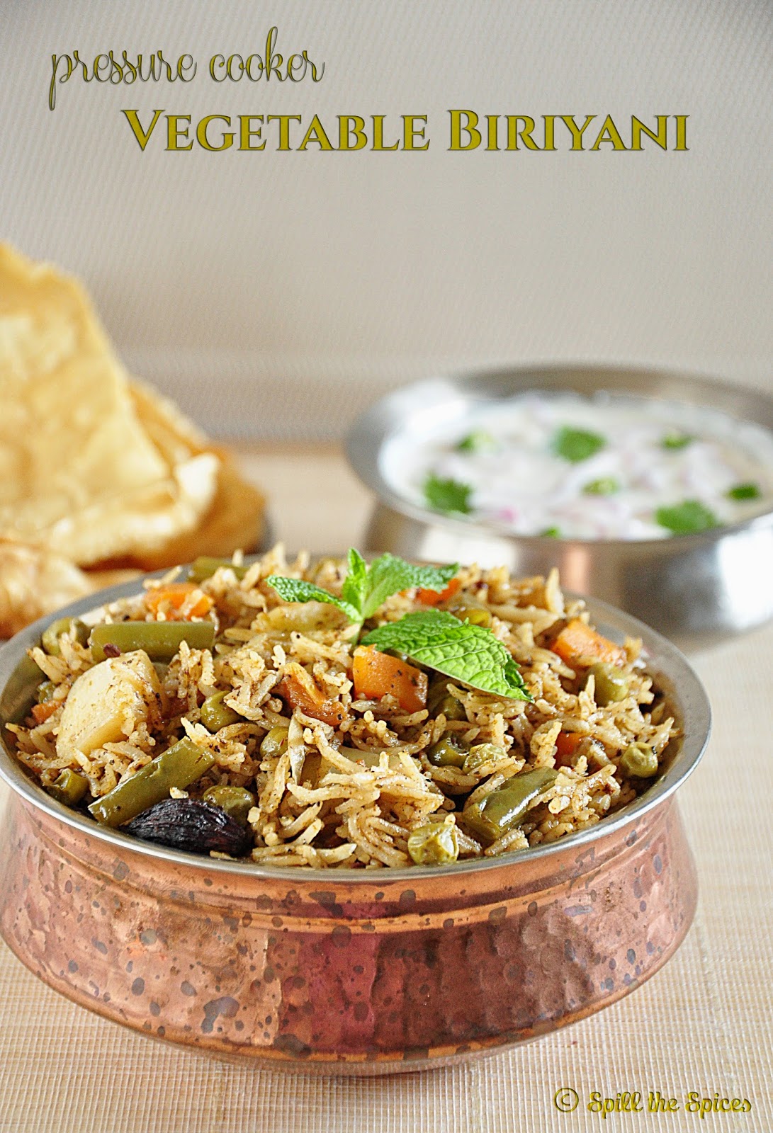Vegetable Biriyani In Pressure Cooker Spill the Spices