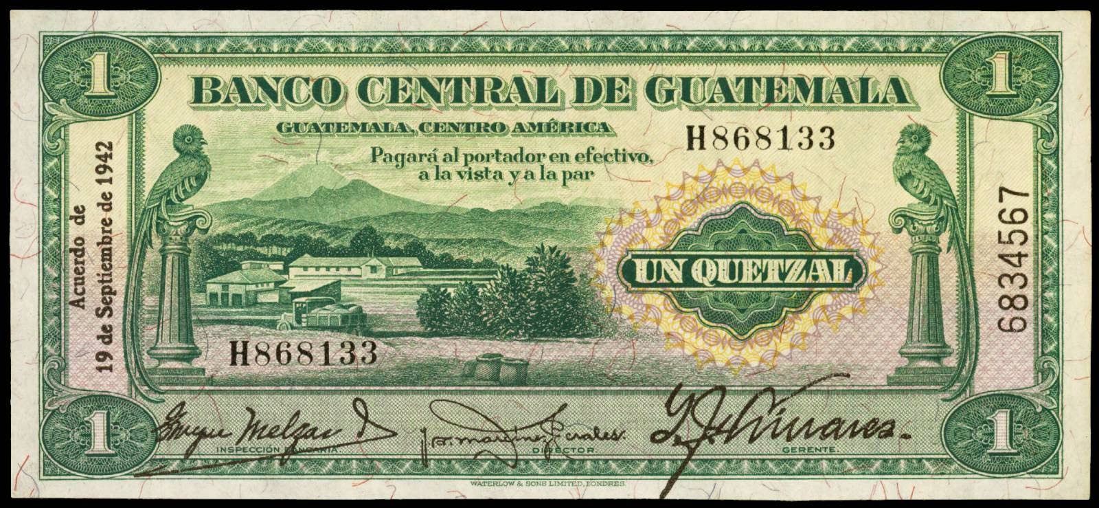 Guatemala 1 Quetzal banknote 1942World Banknotes & Coins Pictures