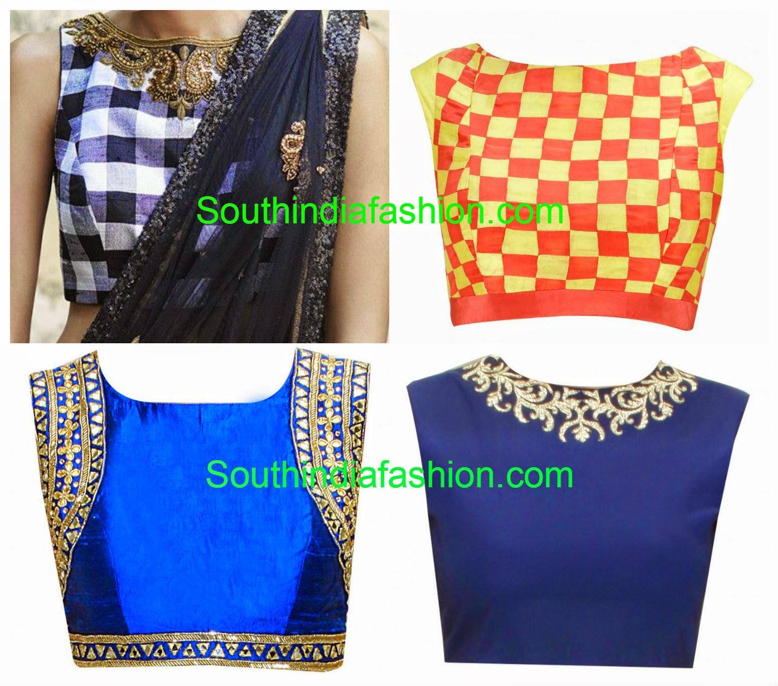 Boat Neck Blouse Designs South India Fashion