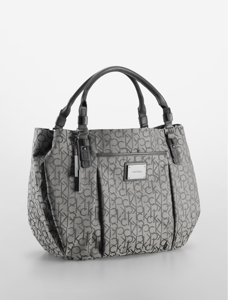LUXURY HANDBAGS Calvin Klein Logo Jacquard Tote