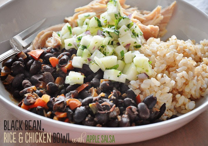 the parsley thief Black Bean, Chicken & Rice Bowl with Apple Salsa
