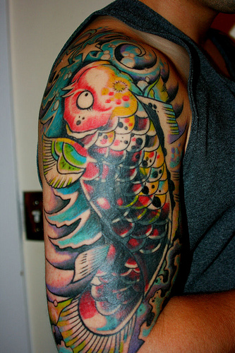 Koi Tattoos for men koi fish sleeves
