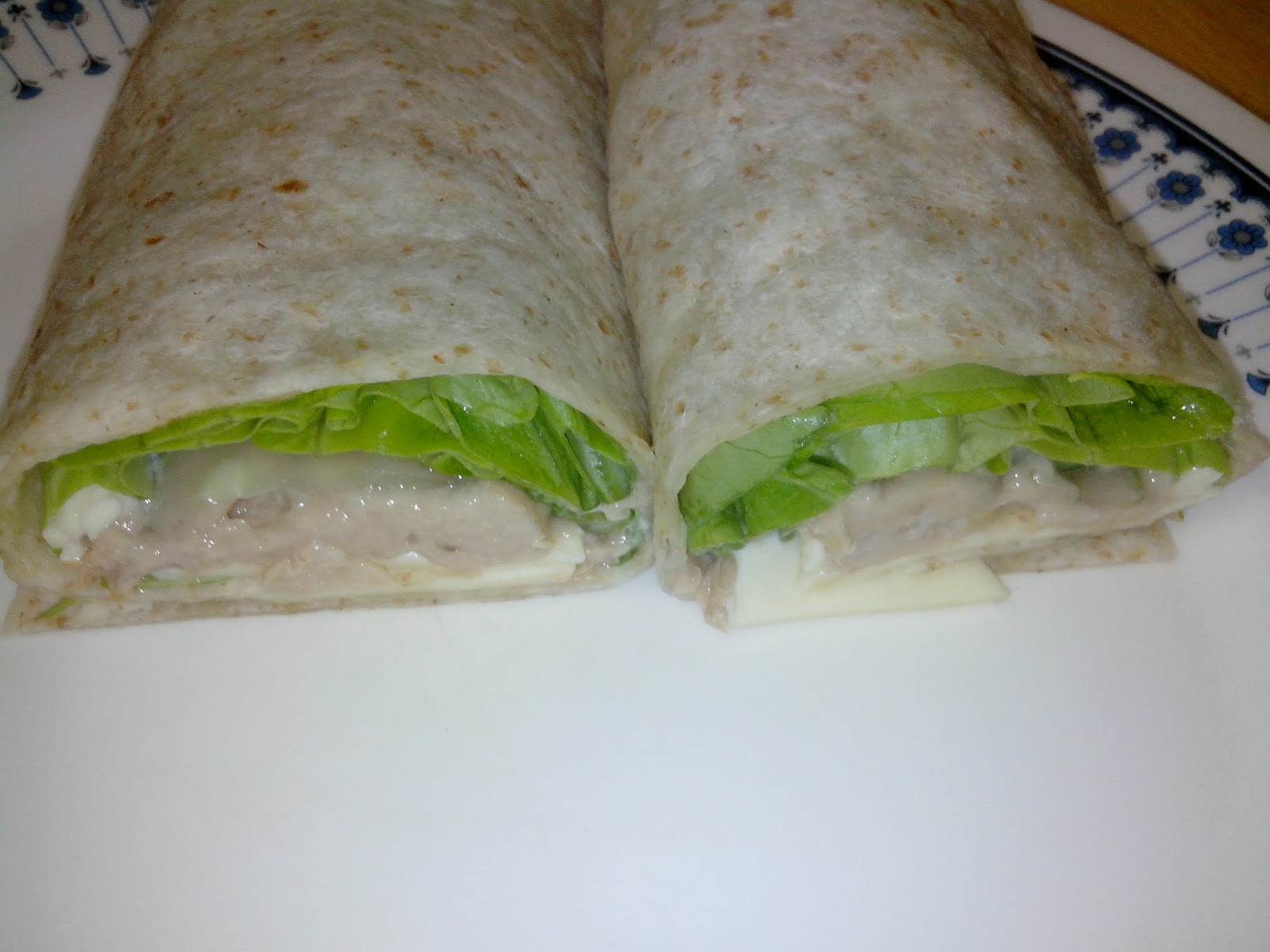 CynMaine's mum Homemade breakfast Tuna and cheese wrap