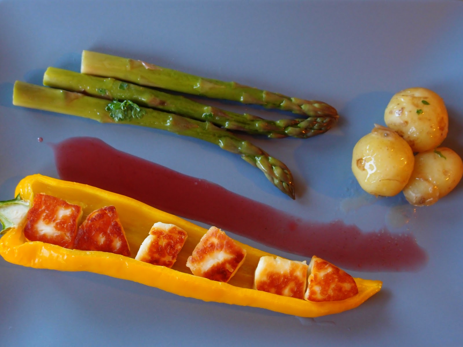 The VegHog New potatoes, asparagus with lemon and parsley butter and