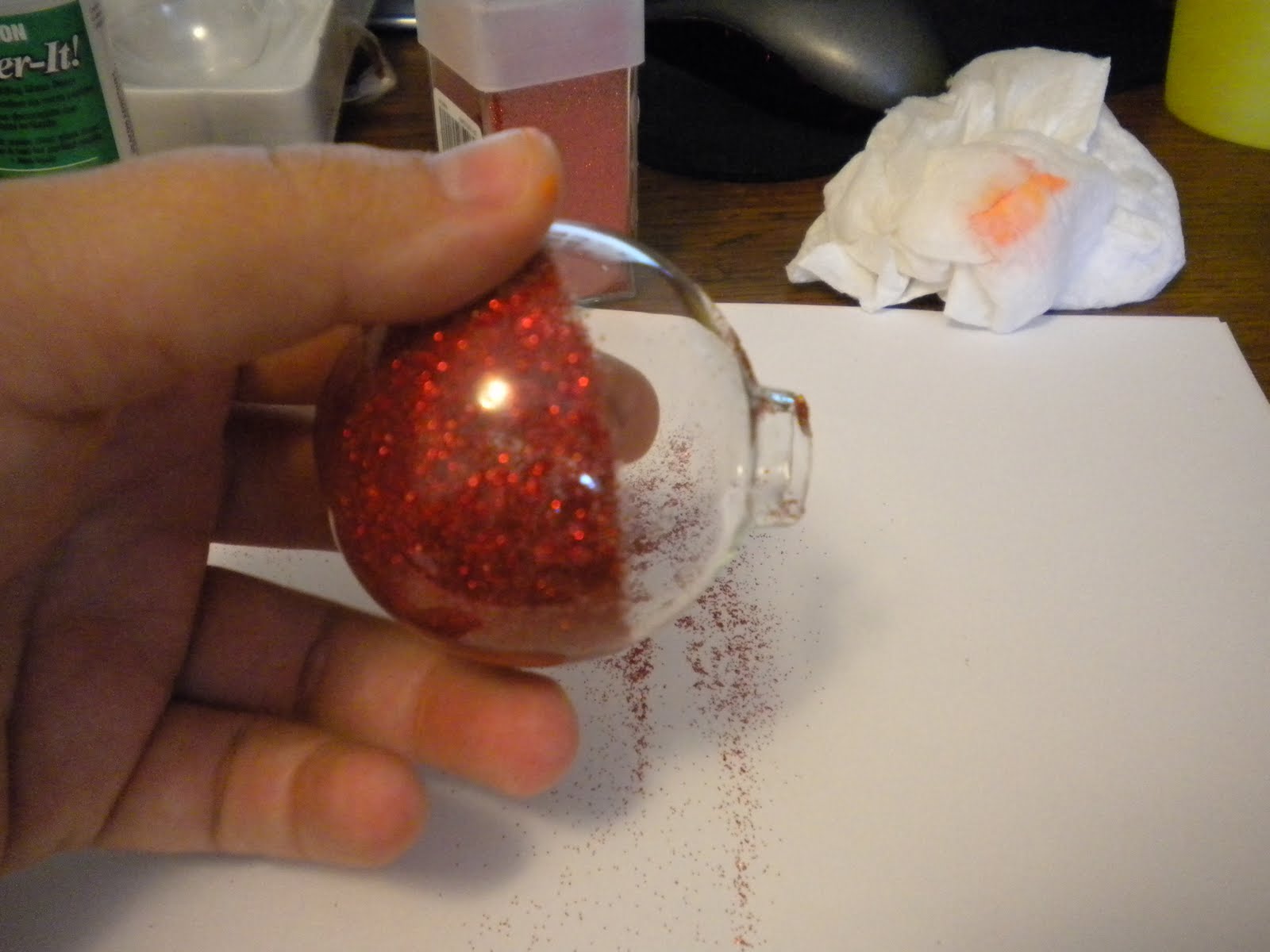 While I'm Waiting Homemade Glitter Christmas Ornaments