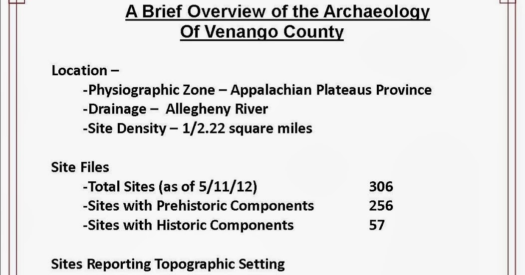 This Week In Pennsylvania Archaeology Venango County