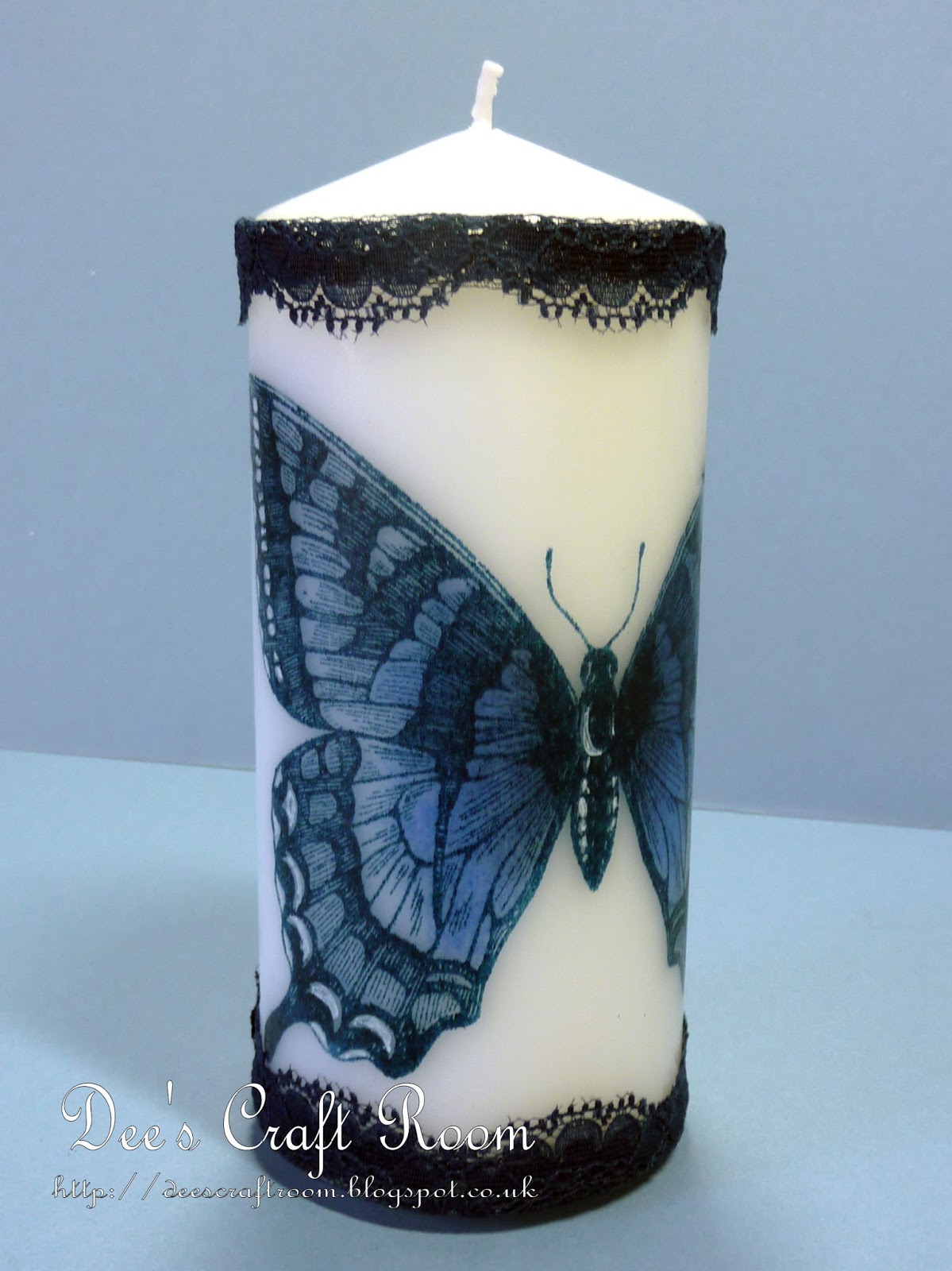 Dee's Craft Room Butterfly Candle