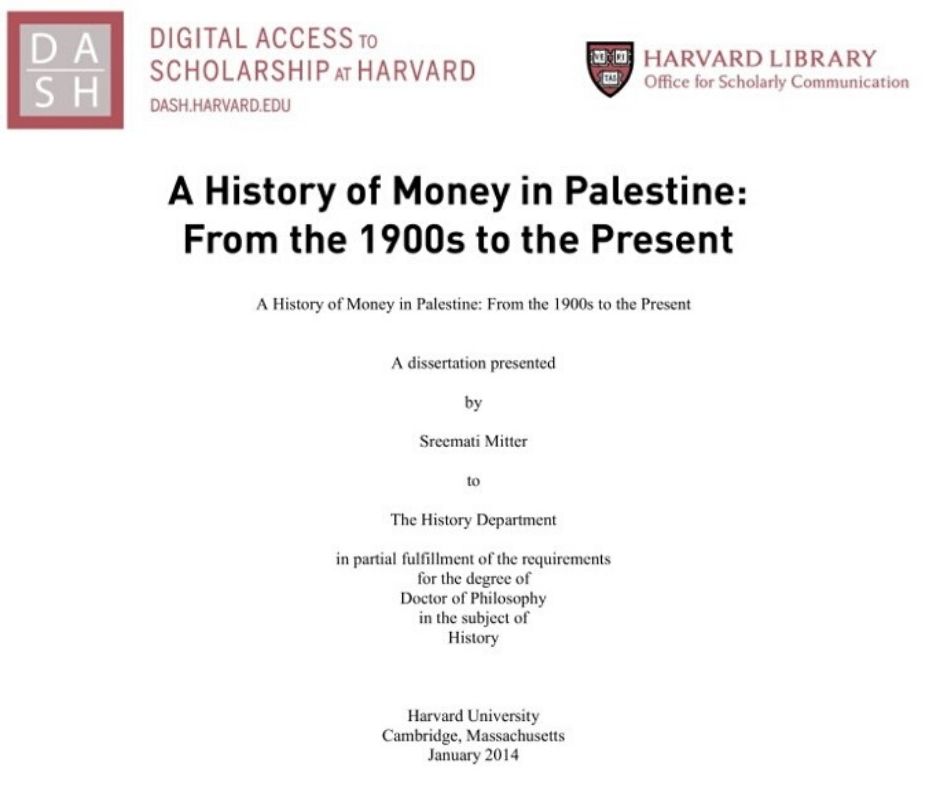 A History of Money in Palestine: From the 1900s to the Present